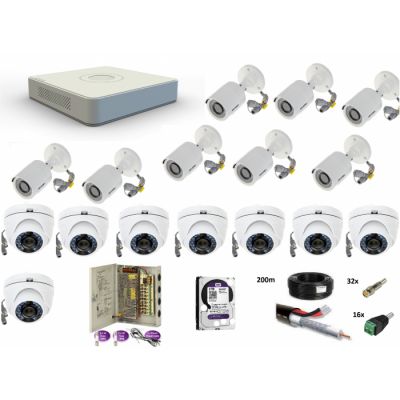 DS-7116HQHI-K1 HIKVISION TURBO HD CCTV KIT 16 KAMERΩΝ HDTVI 1080P KIT1629