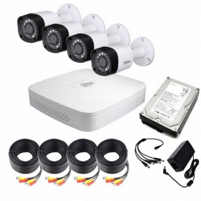 DAHUA XVR4104C 4CAMS 1MPIXEL CCTV KIT 4414 Ολοκληρωμένο σύστημα έτοιμο προς εγκατάσταση