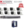 HIKVISION  DS-7208HTHI-K2 + 8 CAM DS-2CE16U1T-ITF 8MP(4K UHD) kit883