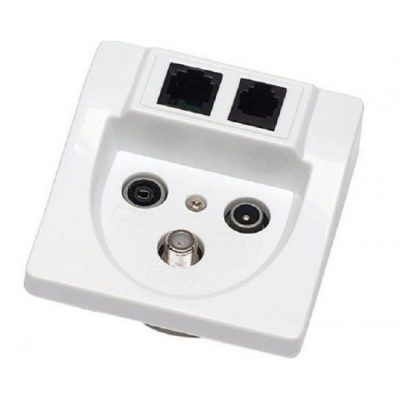 Πρίζα τερματική 5 εξόδων TV/R/SAT/RJ45/RJ11